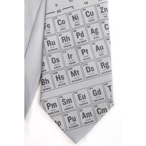 NWT Periodic Table of Elements Necktie Gray Mens Tie Cyberoptix Polyester NEW